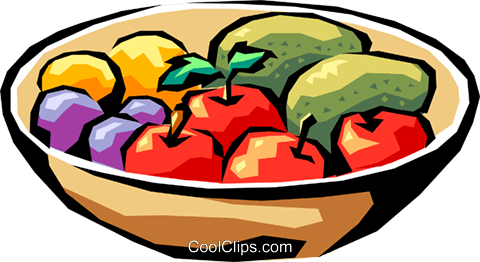 Fruit Bowl Royalty Free Vector Clip Art Illustration - Fruits And Vegetables Clip Art (480x262), Png Download