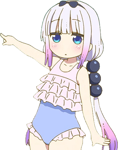 Anime Miss Kobayashi's Dragon Maid Kanna Cosplay Swimwear (379x481), Png Download