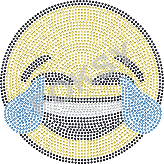 Hotfix Cry Face Emoji Rhinestone Transfer - Hotfix (546x546), Png Download