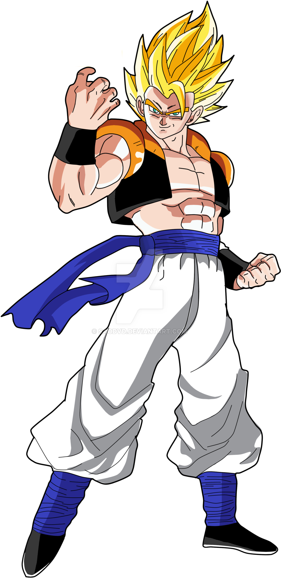 Gogeta Is An Extremely Powerful Saiyan - Gogeta Ssj Render (1024x1946), Png Download