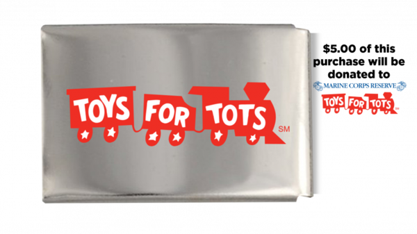 C4 X Toys For Tots Red Train Metal Classic Buckle - Toys For Tots (600x337), Png Download