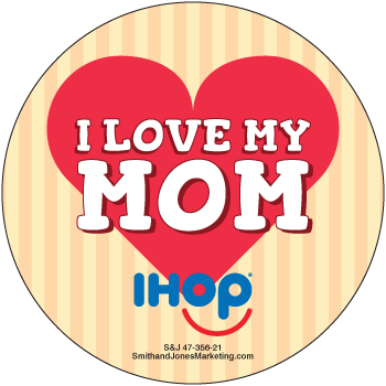 Mother's Day I Love Mom Sticker [47 356 21] - Mother's Day Ihop (350x350), Png Download