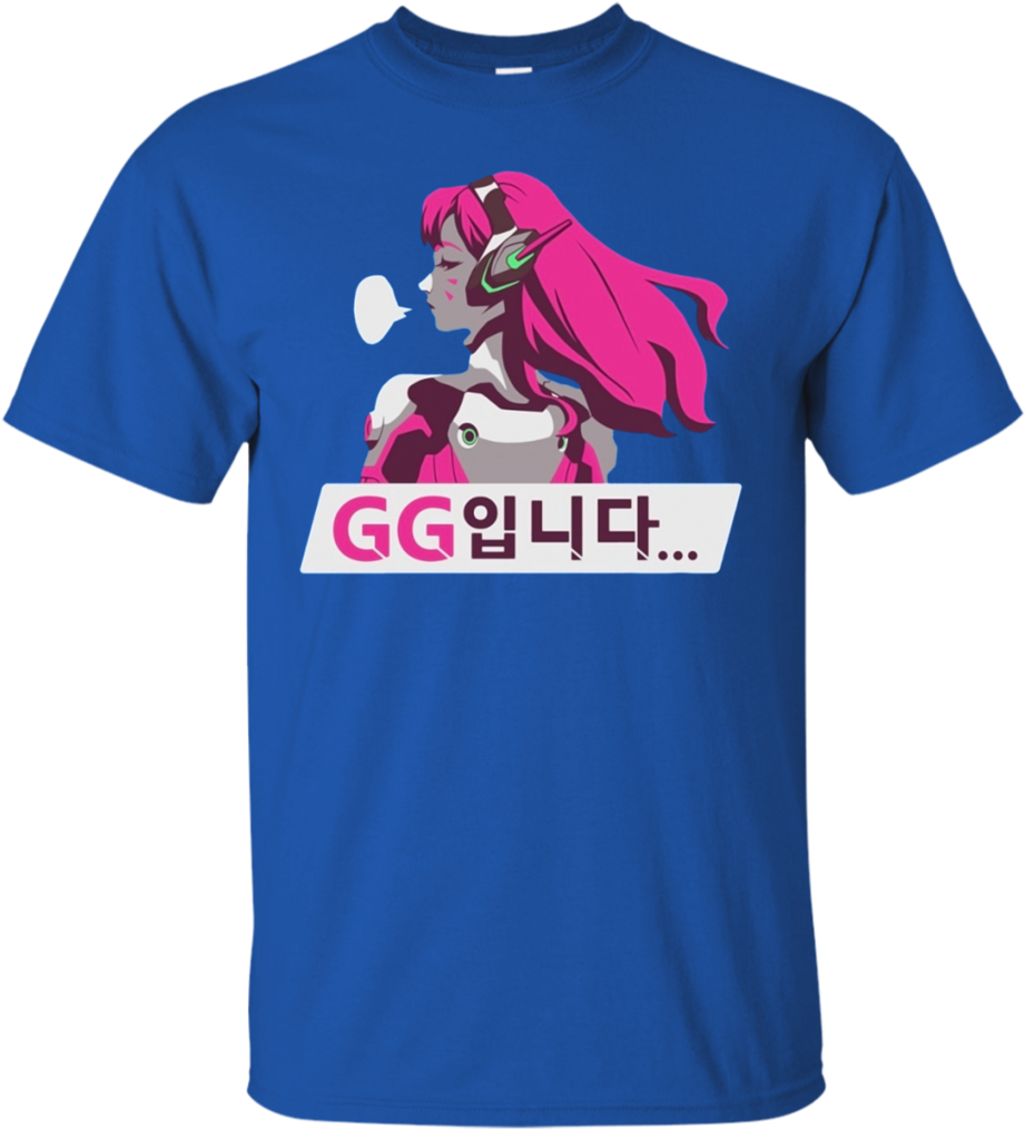 Overwatch D.va Gg Spray Tee Shirt (1024x1024), Png Download