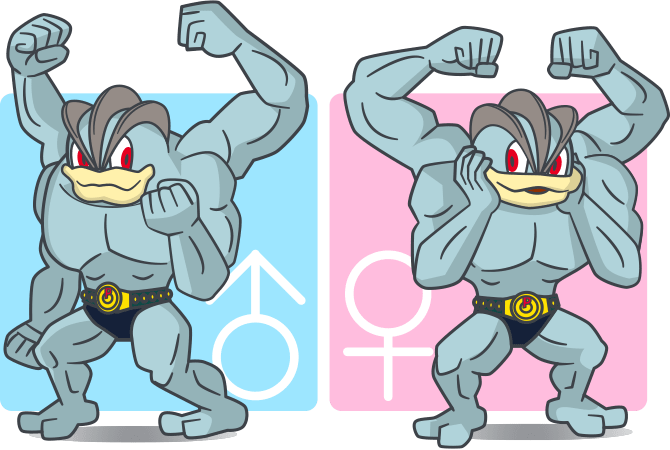 Pokemon Male To Female (670x450), Png Download