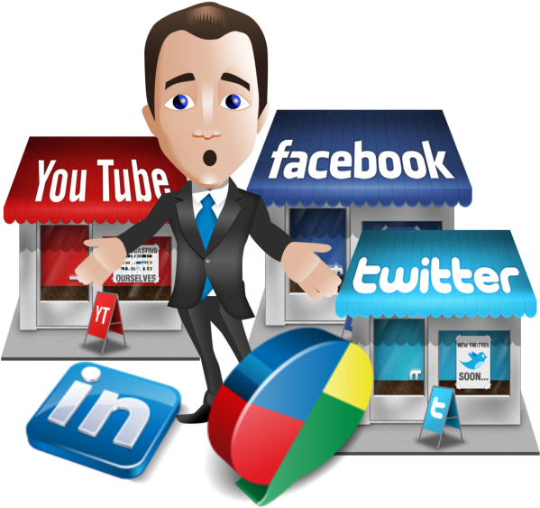 Free Icons Png - Man Use Social Media (602x569), Png Download