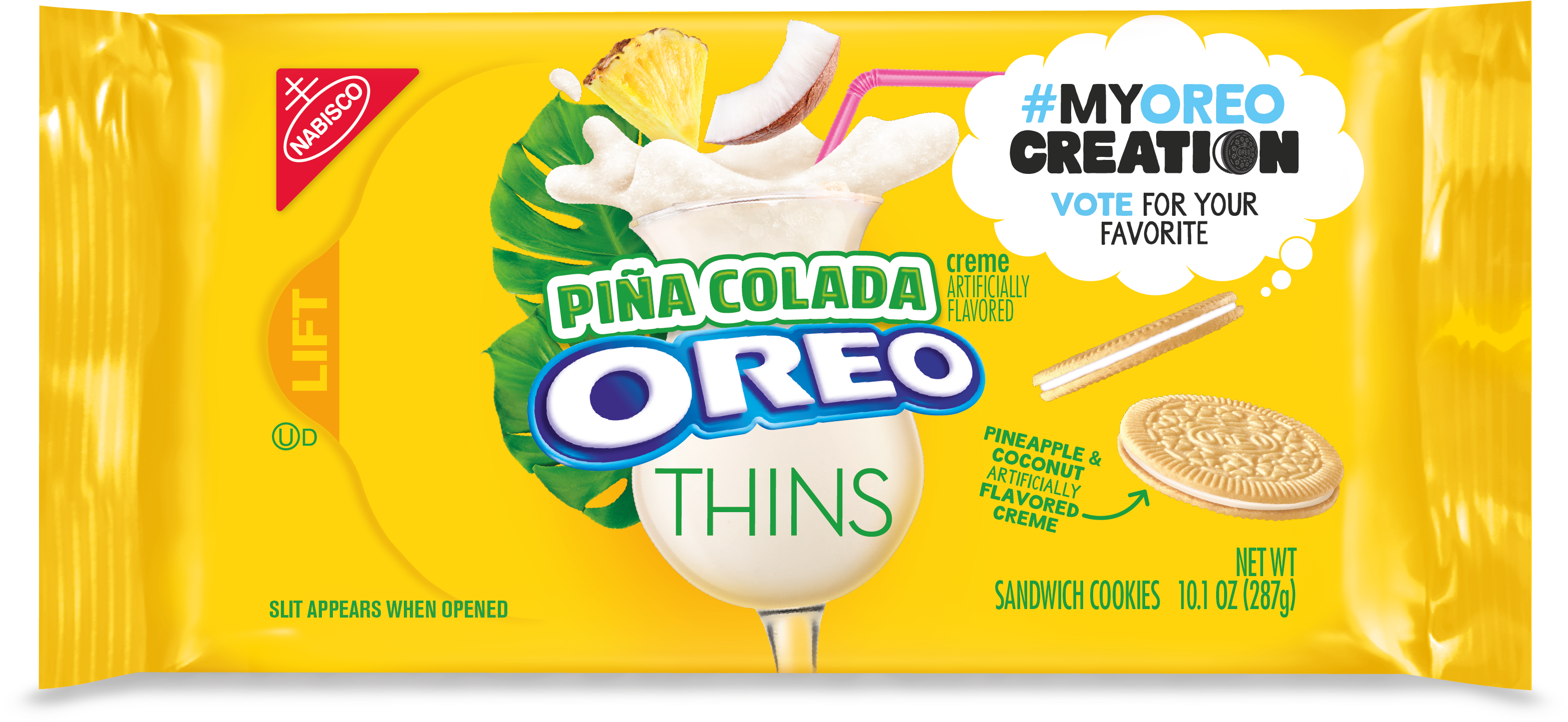 Oreo Thins Pina Colada Sandwich Cookies - Pina Colada Oreo Thins (3300x1800), Png Download