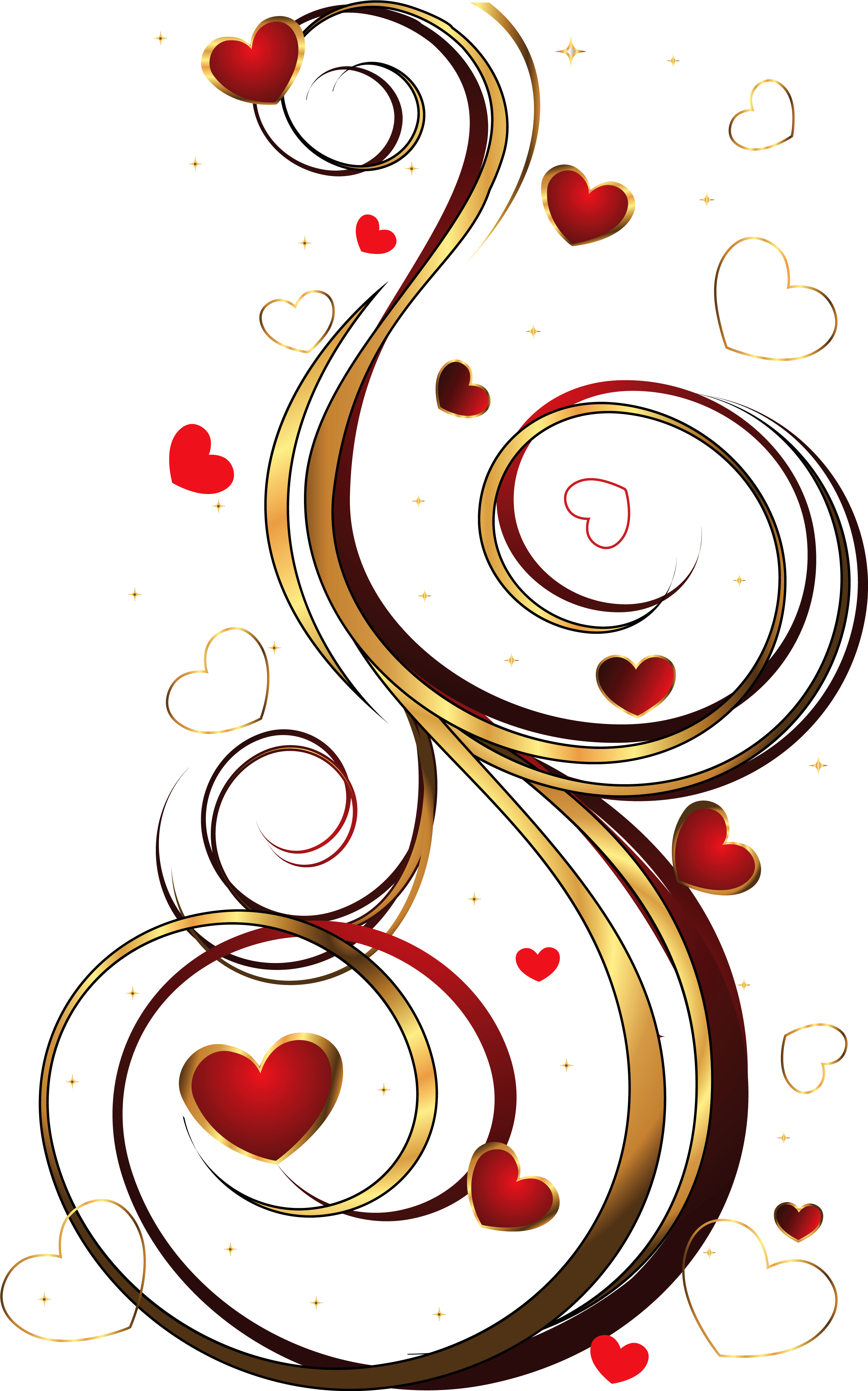 Transparent Red And Gold Hearts Ornament Png Picture - Red_and_pink_roses_png_picture Png (3092x4783), Png Download