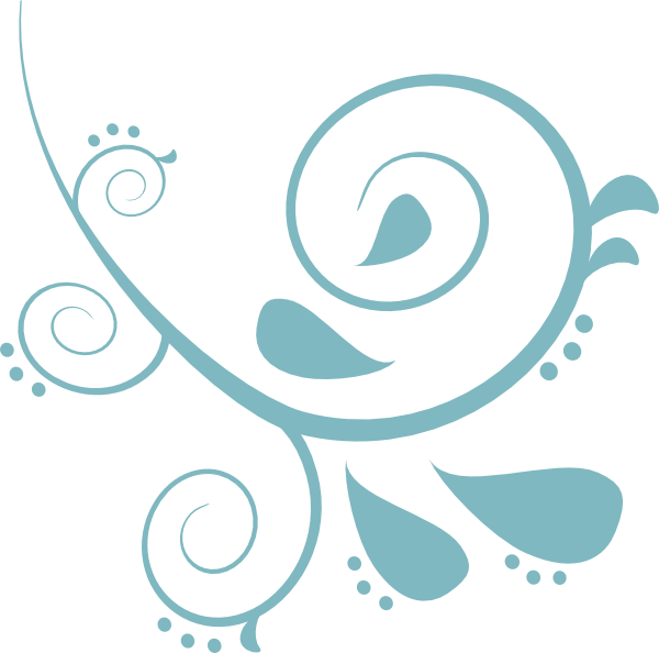 Gold Swirl Border Clipart - Clip Art Blue Heart (600x594), Png Download