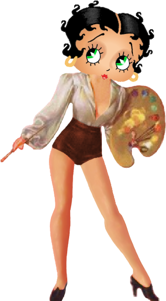 Artist Betty - Betty Boop (353x620), Png Download