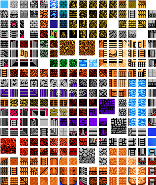 Dragon Warrior Iv Sprite Sheets - Wall Sprites (335x385), Png Download