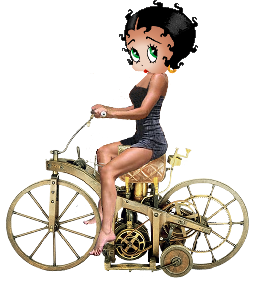 Share This Image - Betty Boop En Bicicleta (520x592), Png Download