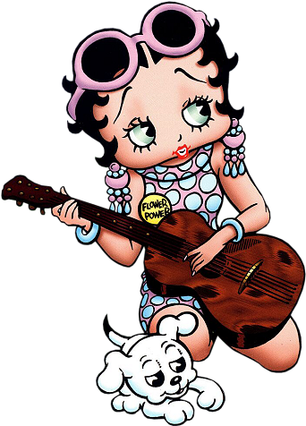 Tubes Png Betty Boop 1tubes Png Betty Boop 3 » - Betty Boop Playing A Guitar (341x475), Png Download