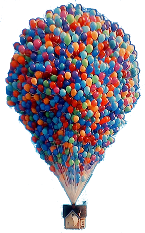 Up House Png - Up Balloon House Png (468x750), Png Download