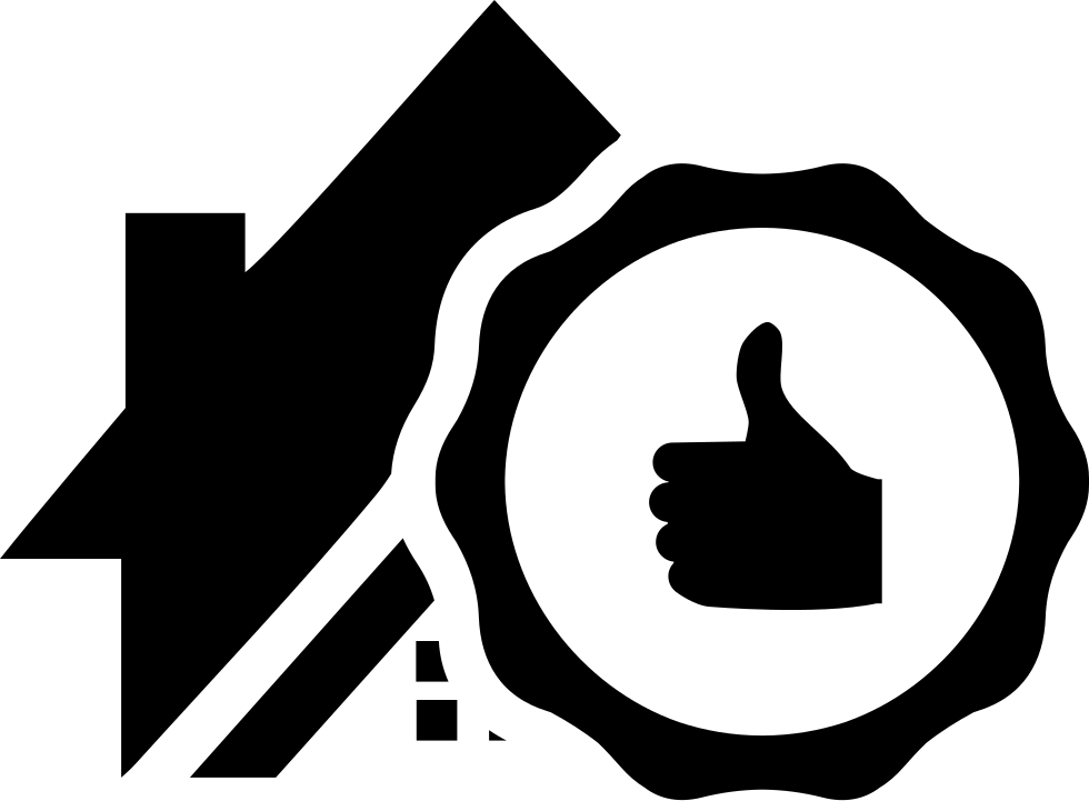 Thumb Up Real Estate Symbol On A House Comments - Real Estate (980x721), Png Download