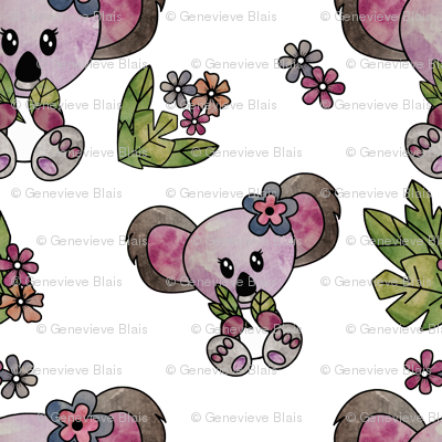 Koala Watercolor Pattern (400x400), Png Download