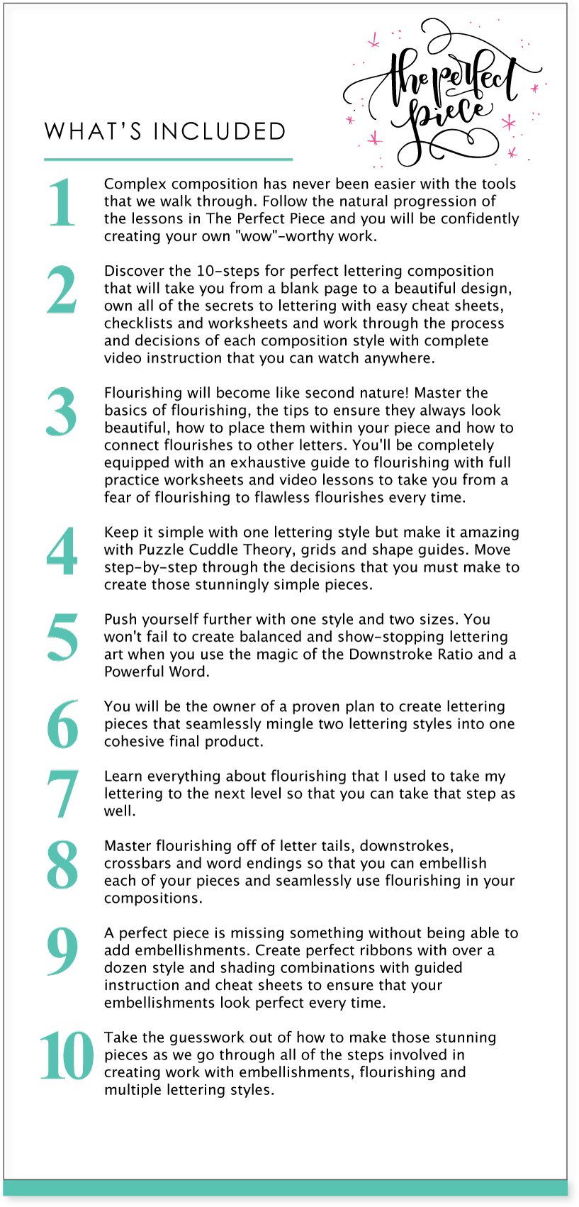 The Perfect Piece Course Benefits And Features - Document (850x1714), Png Download