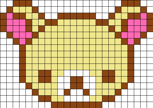 Korilakkuma Perler Bead Pattern / Bead Sprite - Pixel Art Grid Skull (504x357), Png Download