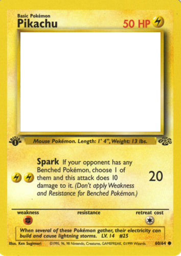 Copy Discord Cmd - Old Pikachu Pokemon Card (354x500), Png Download