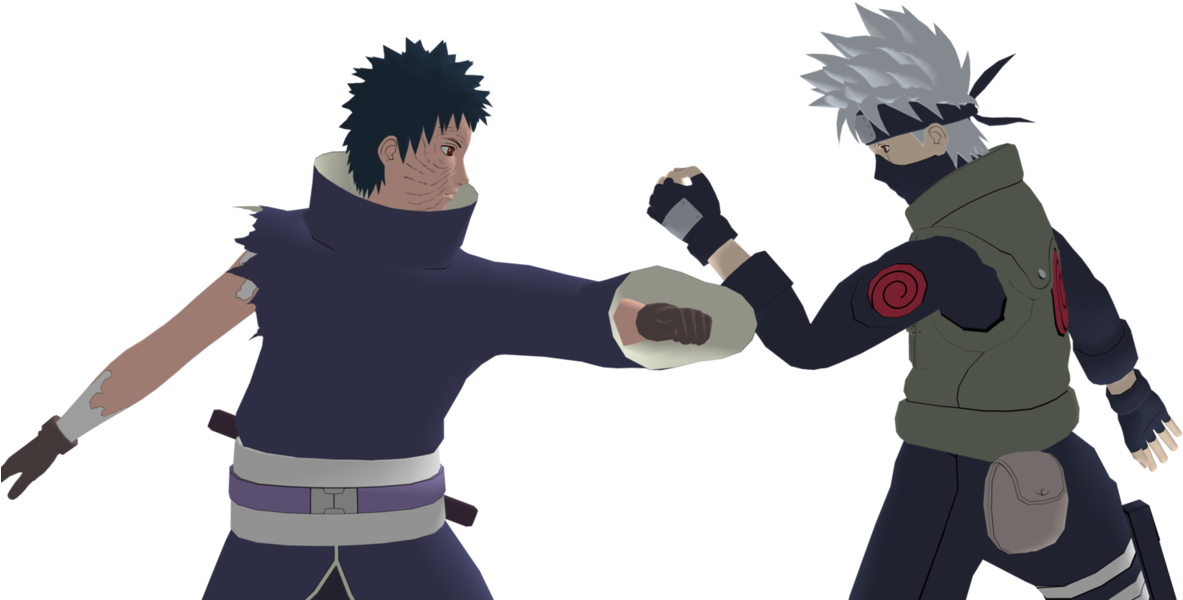 Black And White Stock Friends Clash - Obito And Kakashi Friends (1244x642), Png Download