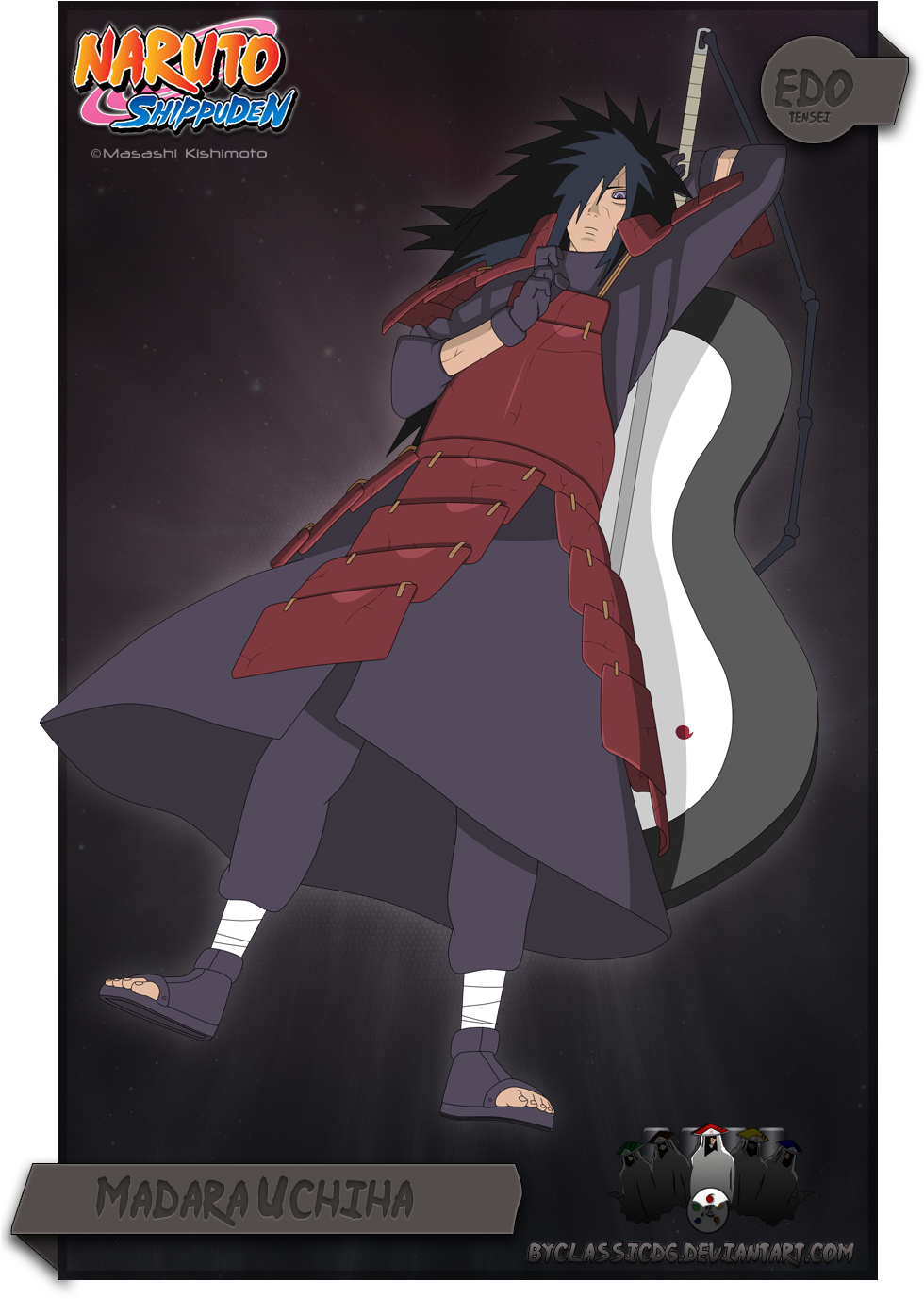 Madara Uchiha Byclassicdg - Minato Namikaze Edo Tensei (1000x1400), Png Download