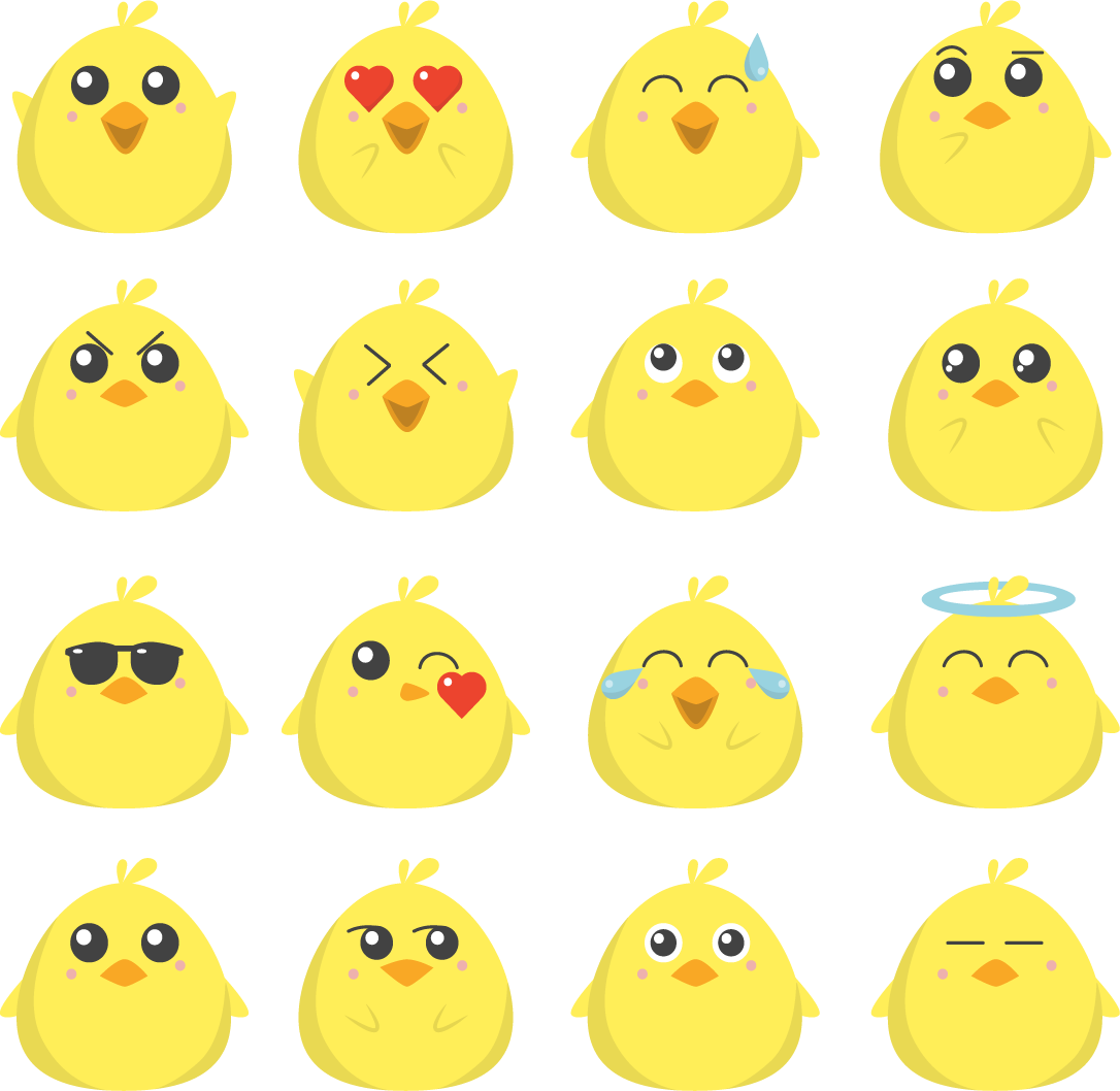 Drawing Rooster Essential Cute Little Yellow Transprent - Clock (1086x1058), Png Download