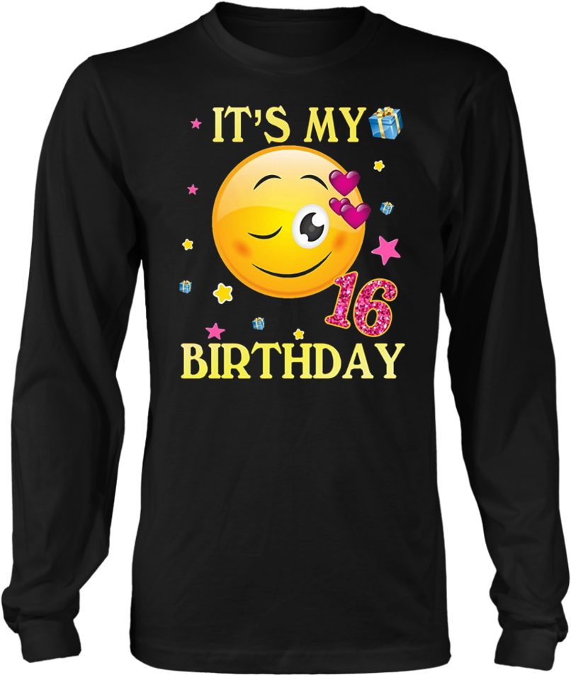 Cute Emoji Shirt It's My Birthday - Limited Edition - I Am Pro Gun - District Long Sleeve (960x960), Png Download
