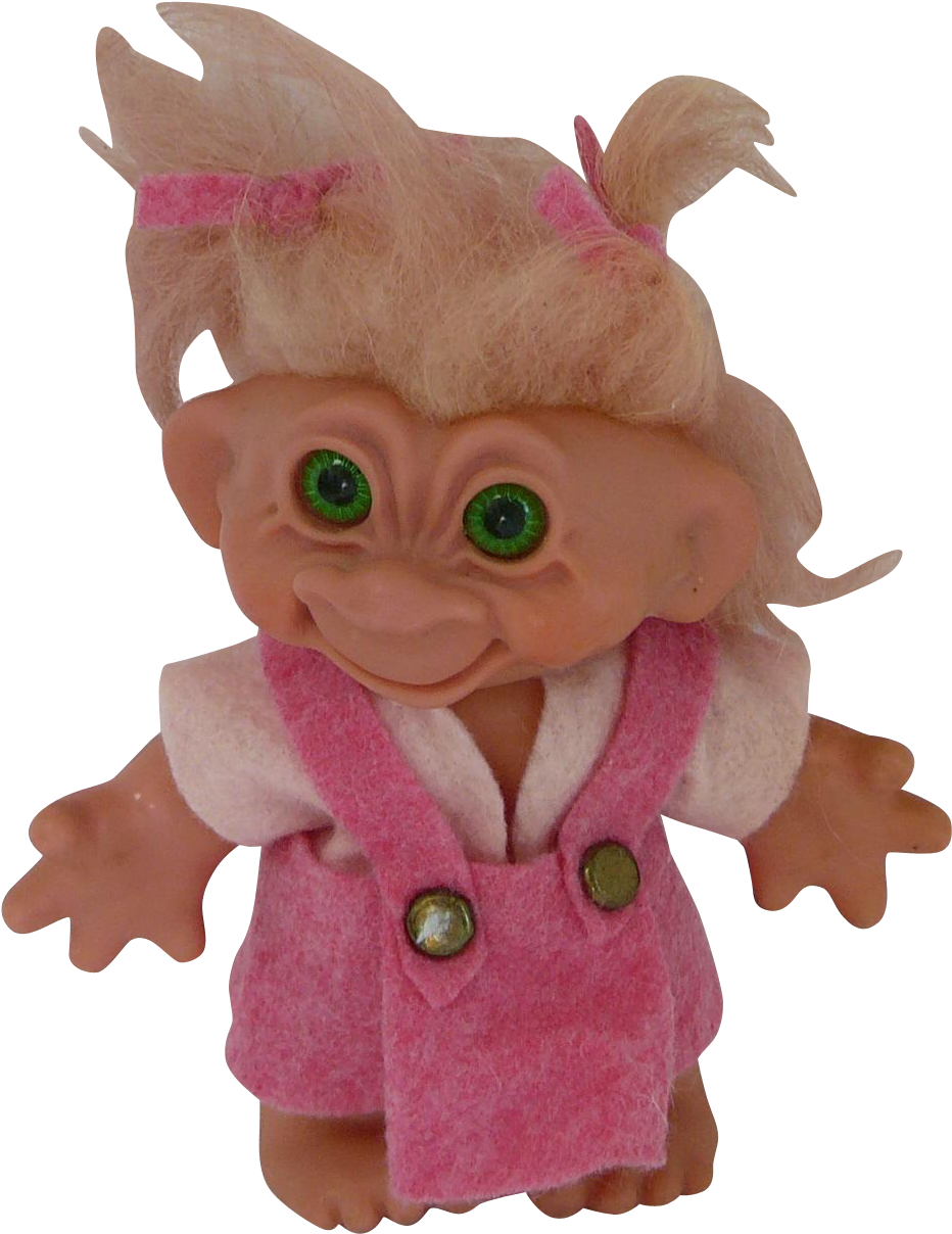 Vintage Thomas Dam Troll Doll With Rare Green Eyes - Troll Doll Transparent (1207x1207), Png Download