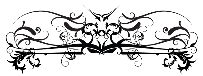 Black And White Scrolls (649x246), Png Download