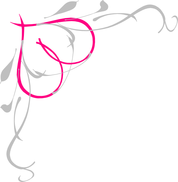 Fancy Vine Tattoo - Pink Corner Border Clipart (588x600), Png Download