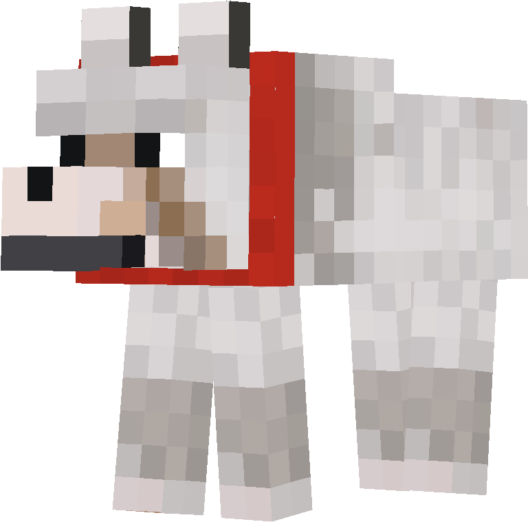 Minecraft Wolf With Blue Collar (768x758), Png Download