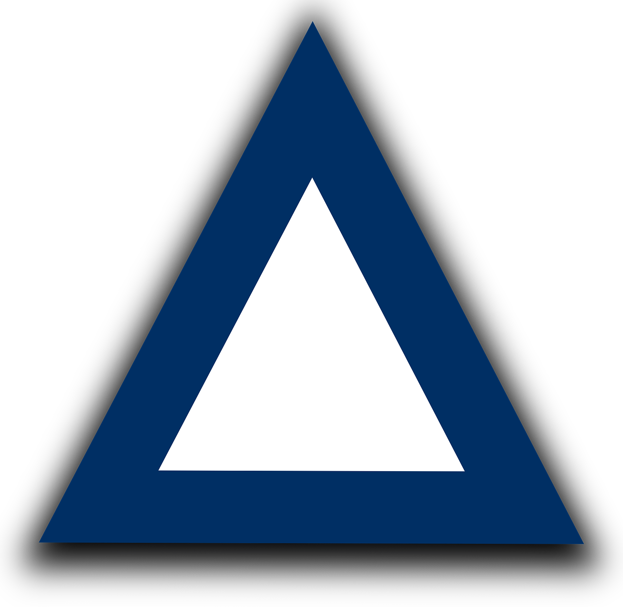 Sign, Blue, Symbol, Cartoon, Triangle, Traffic, Air - Triangle (640x623), Png Download