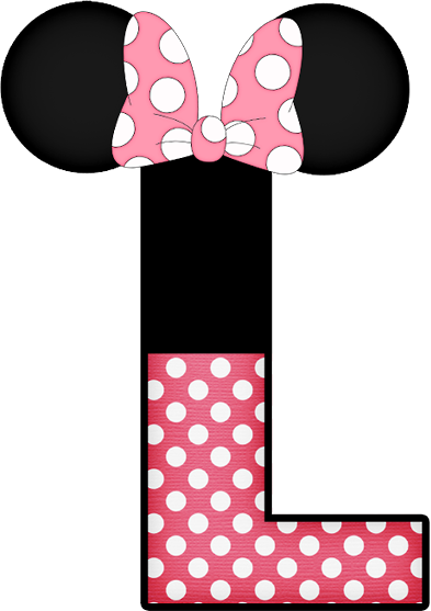 Minnie Vermelha Png, Velas De Aniversário, Carminha, - Minnie Mouse Letter L (393x557), Png Download