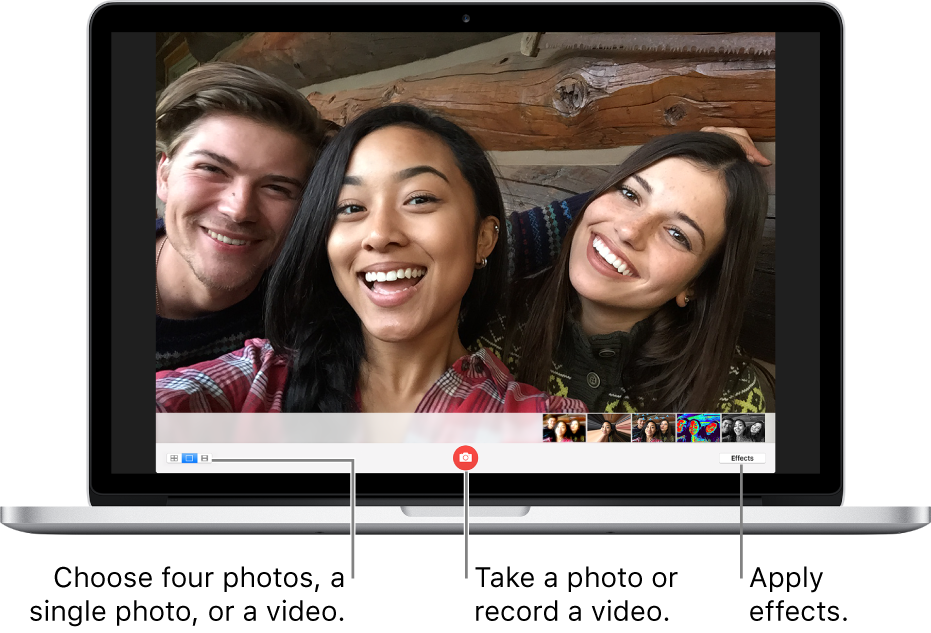 The Photo Booth Window With The Take Photo Button Selected - Make A Video On Photobooth (931x633), Png Download