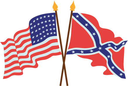 Clip Art Freeuse Download Civil War At Getdrawings - Crossed American And Confederate Flags (503x308), Png Download