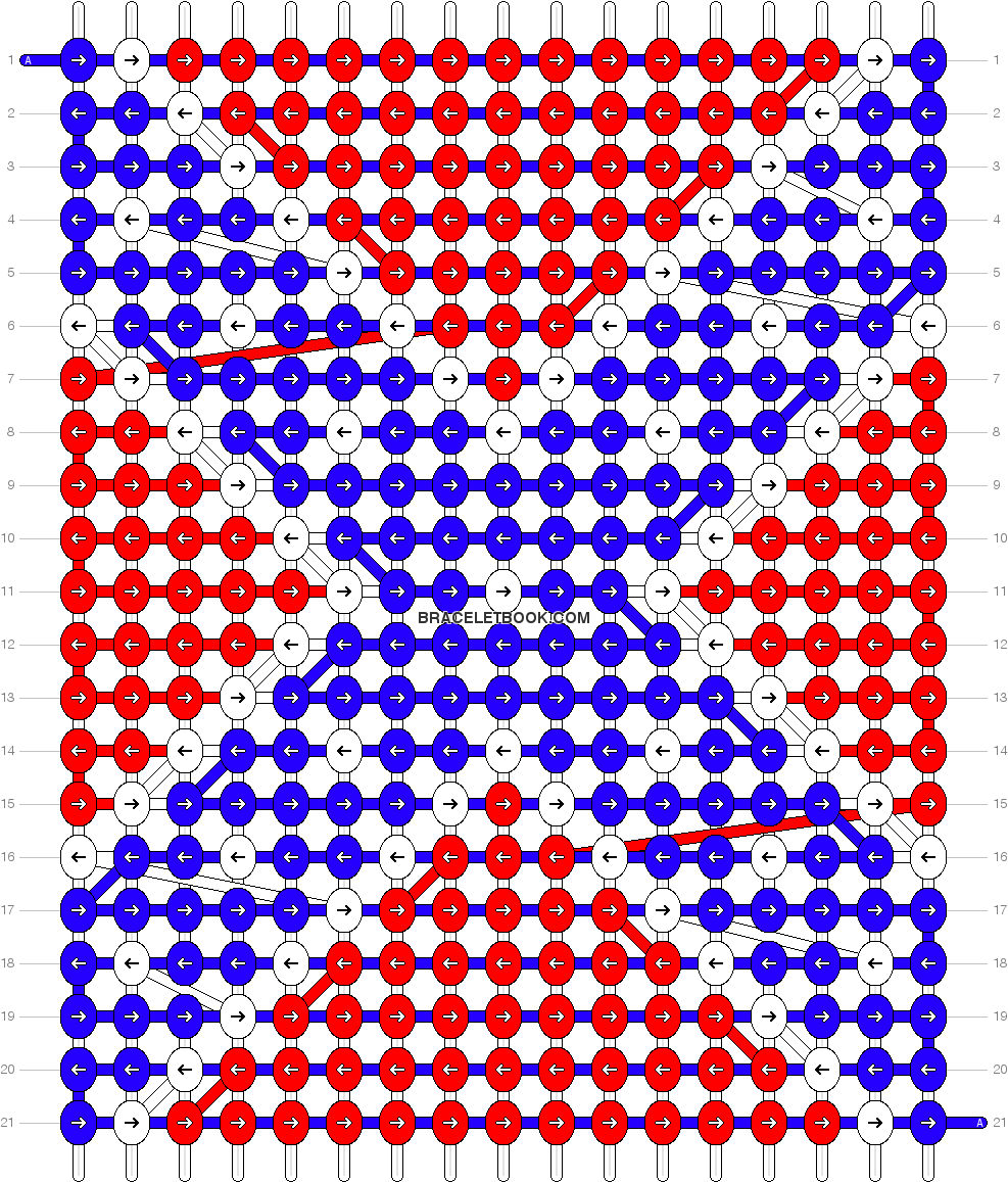 Download Preview - Confederate Flag Friendship Bracelet Pattern (1000x1164), Png Download