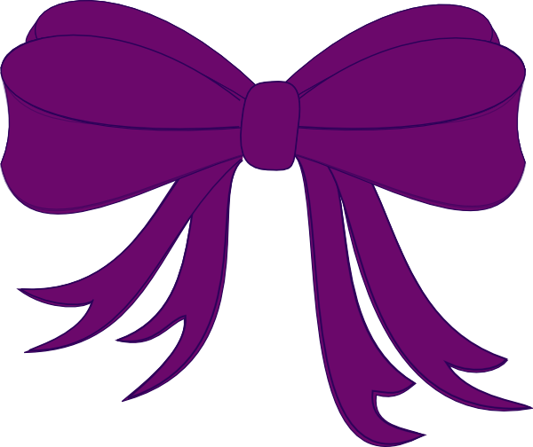 Purple Bow Clip Art At Clker - Bow Clipart (600x504), Png Download