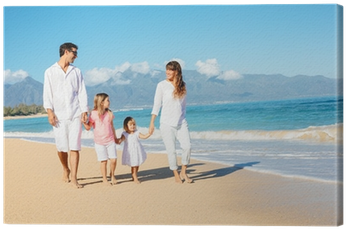 Familia Caminando En La Playa (400x400), Png Download