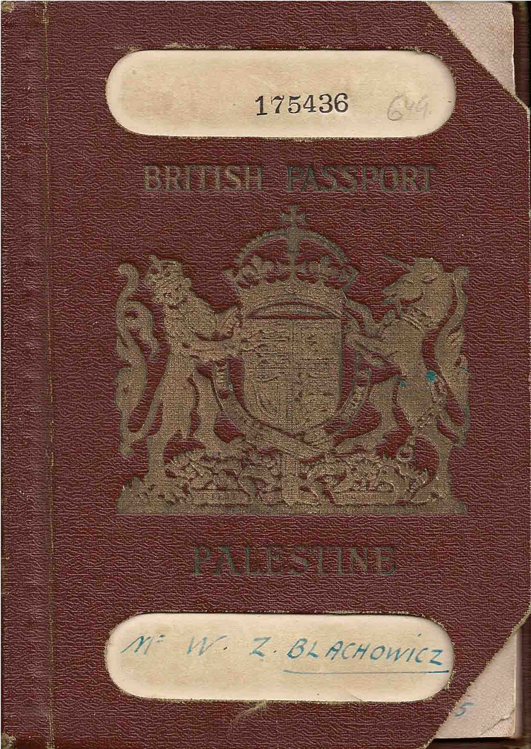 Ww2 British Palestine Passport - British Passport Ww2 (1517x1060), Png Download