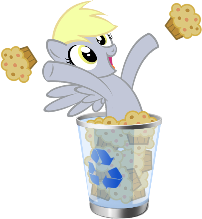 Basket, Derpy Hooves, Female, Mare, Muffin, Pegasus, - My Little Pony Recycling (800x800), Png Download