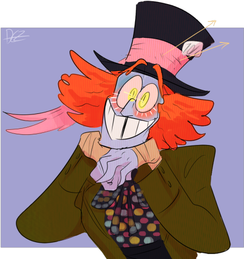 Movie Drawing Mad Hatter - Tarrant Hightopp Old (500x510), Png Download