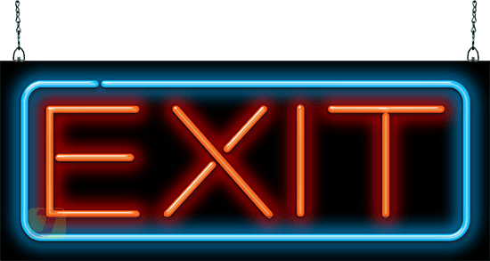 Exit Neon Sign - Neon Sign (550x293), Png Download