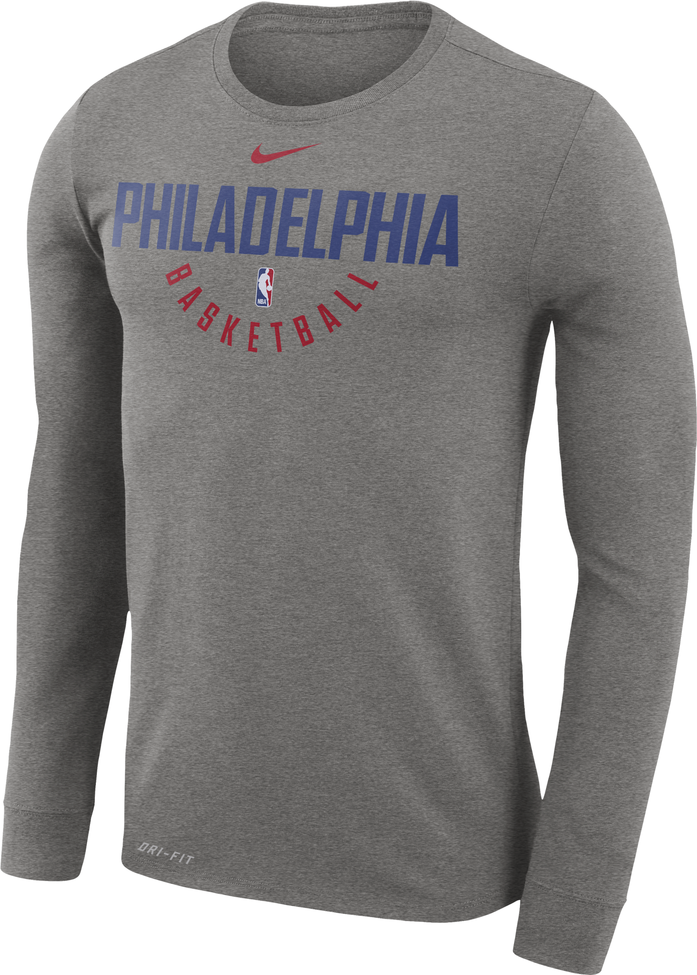 Philadelphia 76ers Men's Practice Long Sleeve Tee By - Detroit Nba Nike Practice Performance T Shirts (2000x2000), Png Download