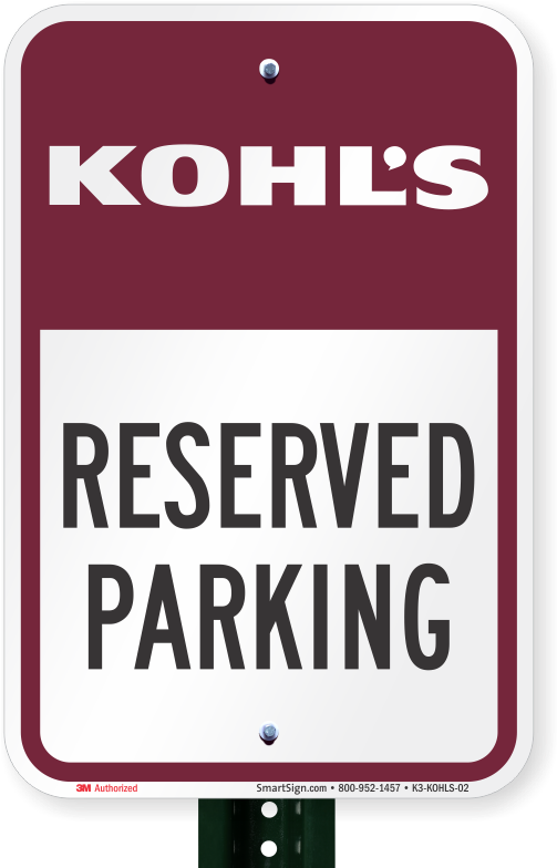 Reserved Parking Sign, Kohls - Electric Car Parking Signage (800x800), Png Download