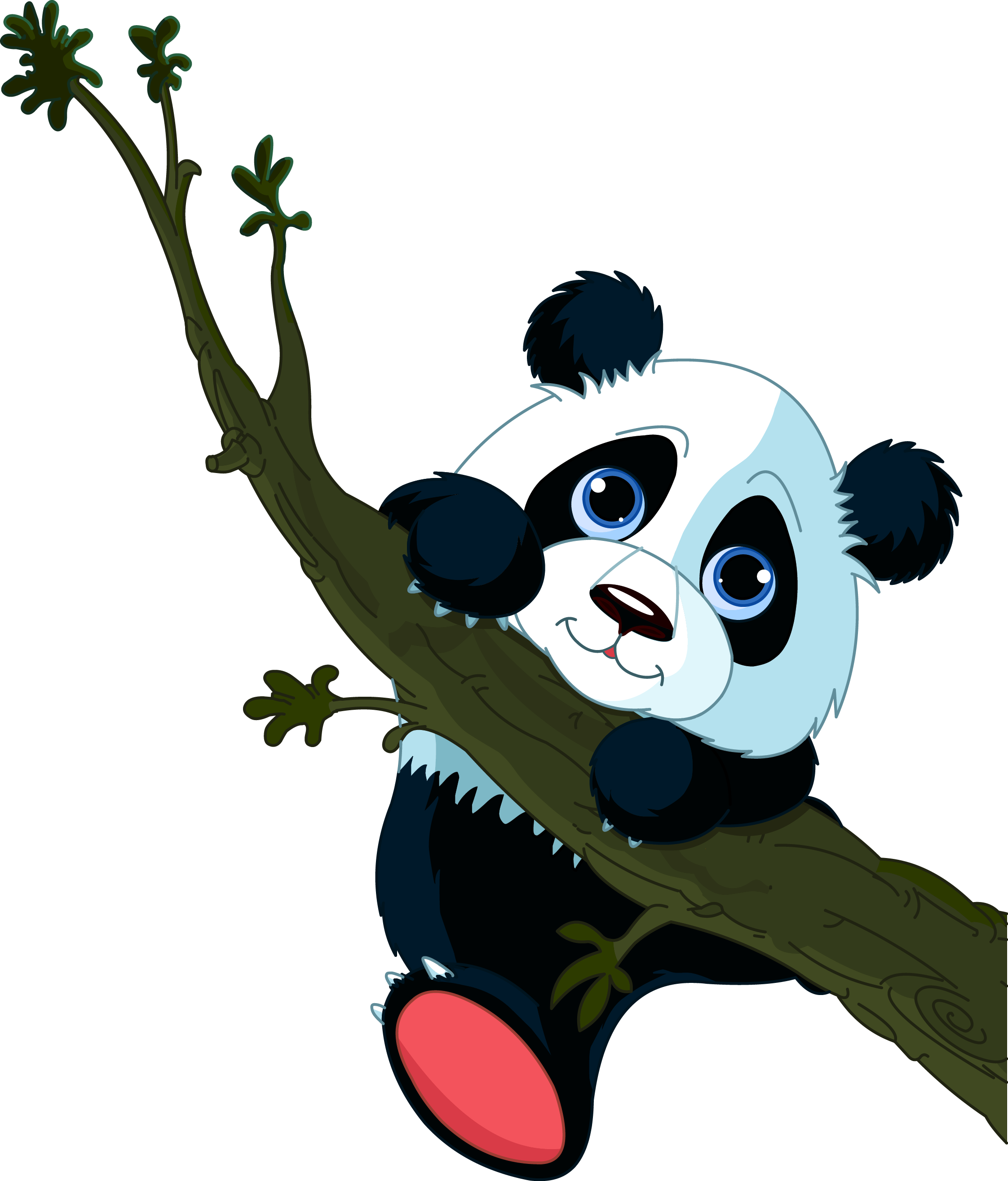Giant Panda Clipart At Getdrawings - Panda On The Tree Clipart (2244x2629), Png Download