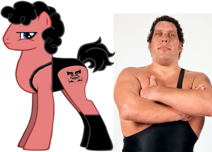 André The Giant, Ponified, Safe, Wwe - André The Giant And The Big Show (700x538), Png Download