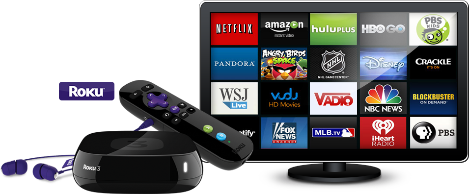 Roku Channel Hertube Media Network - Roku 3 - 1080p - Wi-fi - Black (961x420), Png Download