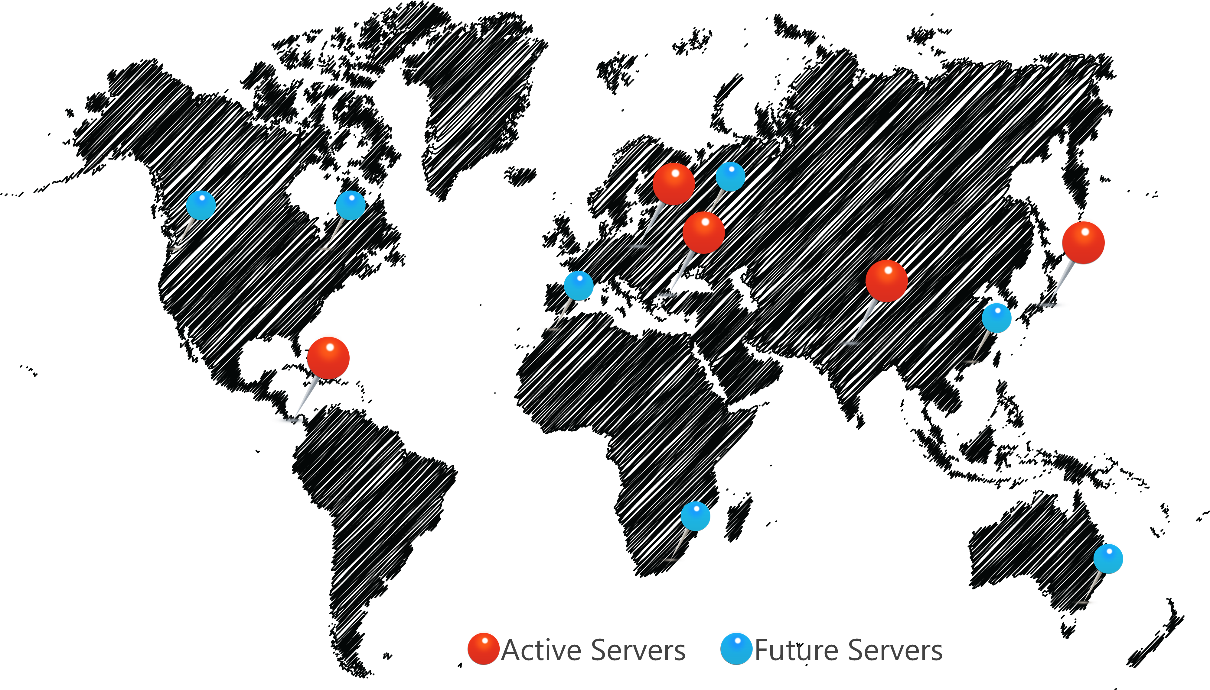 Server Locations - Server (11000x2283), Png Download