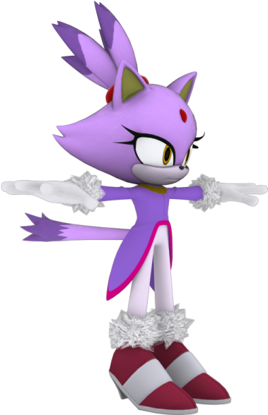 Download Zip Archive - Blaze The Cat 3d Model (750x650), Png Download