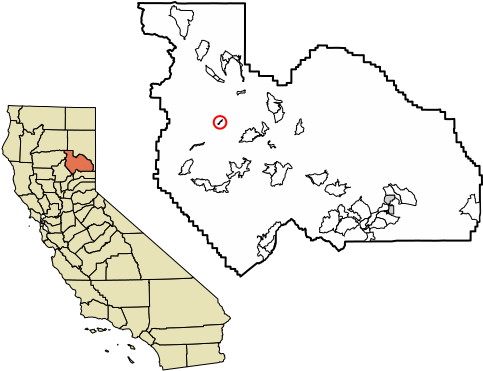 Plumas County California Incorporated And Unincorporated - California Map (502x390), Png Download