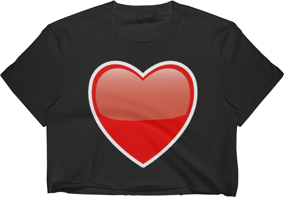 Emoji Crop Top T Shirt - Heart (1000x1000), Png Download